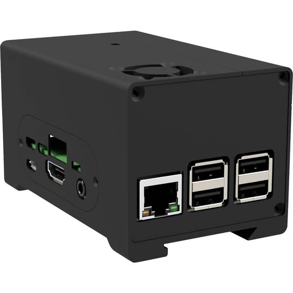 Joy-it Aluminiumhölje Passar till: Raspberry Pi, StromPi 3 inkl. batterifack, avtagbart GPIO-skydd, inkl. aktiv kylare,