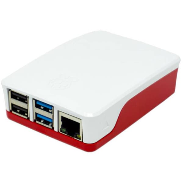 Raspberry Pi® SBC-hölje Lämplig för: Raspberry Pi® 4 B Röd, Vit