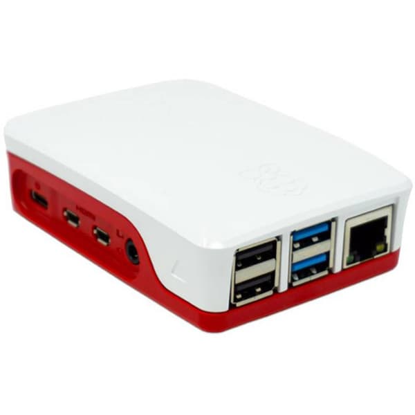 Raspberry Pi® SBC-hölje Lämplig för: Raspberry Pi® 4 B Röd, Vit