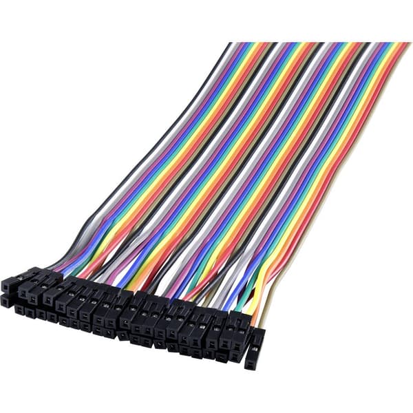 Renkforce JKMF406 Jumper-kabel Arduino, Banana Pi, Raspberry Pi® [40x Wire Bridge-kontakt - 40x Wire Bridge-uttag] 60.0