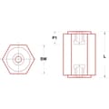 Miniatyrbild 2 av 2: IS45HH1060 Isoleringsstöd (L) 60 mm M10 Polyester glasfylld 1 st