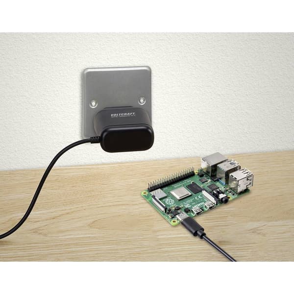 VOLTCRAFT SPS-3000/R-N-C Nätadapter fast Lämplig för: Raspberry Pi® 4 B Utgångsström max. 3 A 1 x Raspberry Pi