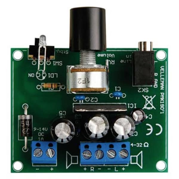 Whadda WSAH190 2x5W-förstärkare för MP3-spelare
