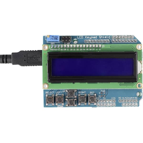 TRU COMPONENTS Displaymodul 5.6 cm (2.22 tum) 16 x 2 Pixel Passar till: Arduino med bakgrundsbelysning