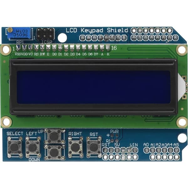 TRU COMPONENTS Displaymodul 5.6 cm (2.22 tum) 16 x 2 Pixel Passar till: Arduino med bakgrundsbelysning