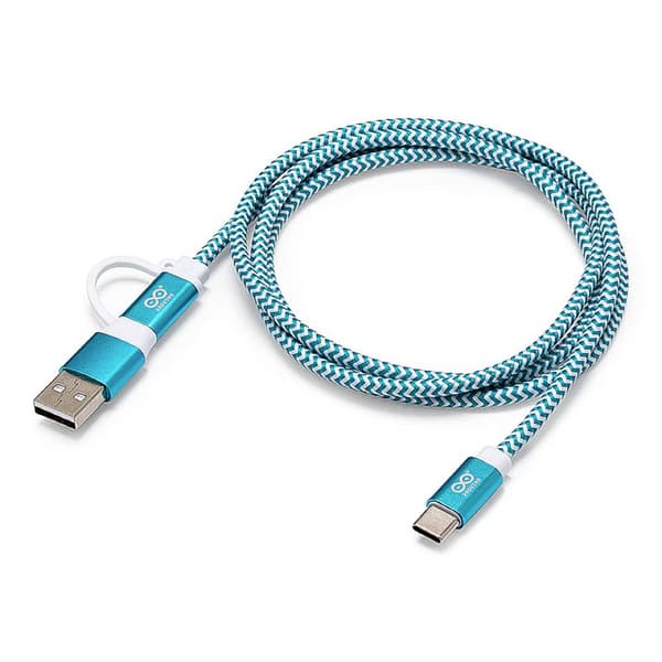 Arduino TPX00094 USB-C Kabel Arduino [1x USB-C® - 2x USB-C®, USB-A] 1 m Vit, Turkos