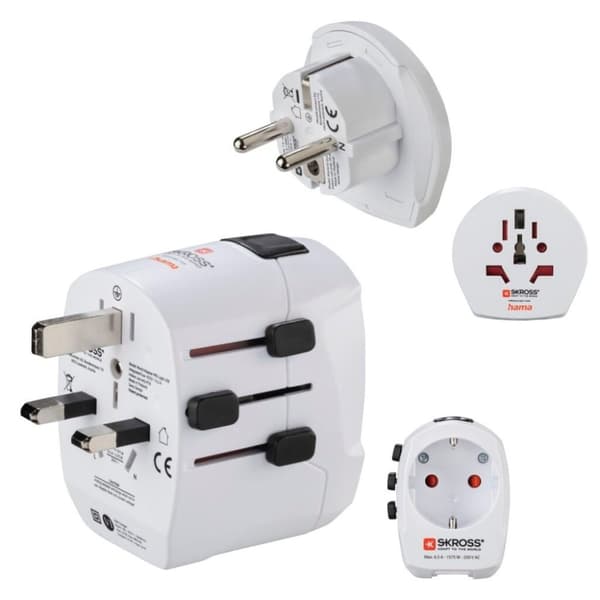 Hama World Travel Adapter Set World Travel Pro Light USB 3-pin 2x USB