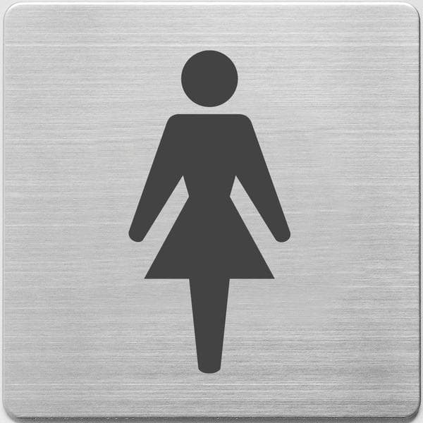 Alco AL-450-1 Piktogram Rustfrit Stål 90x90x1mm - WC Dame -
