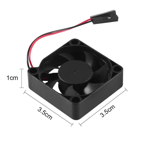 Borstlös Fläkt 3510 35mm Kylfläkt med Skruvar för Raspberry Pi 4