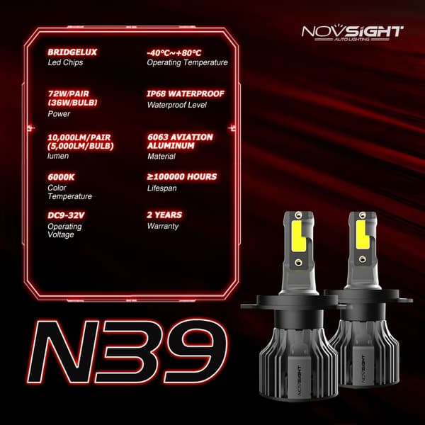 Auton LED-ajovalot, H4 H1 H3 H7 H11 H8 H9 9005 9006 9007 9012, 72W 10000LM 6000K