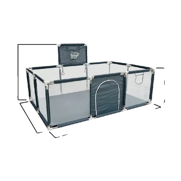 Baby Legeplads, Ensfarvet, Sikkerhedsspil Barriere Dark Grey No Door