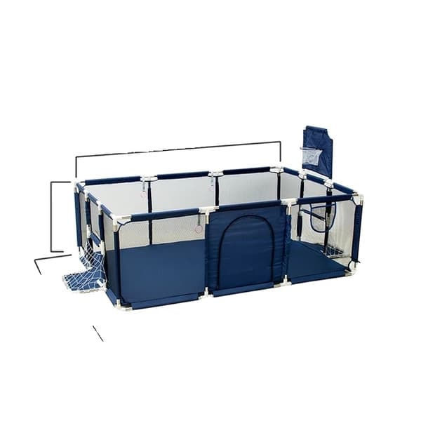 Baby Legeplads, Ensfarvet, Sikkerhedsspil Barriere Blue 2 Door