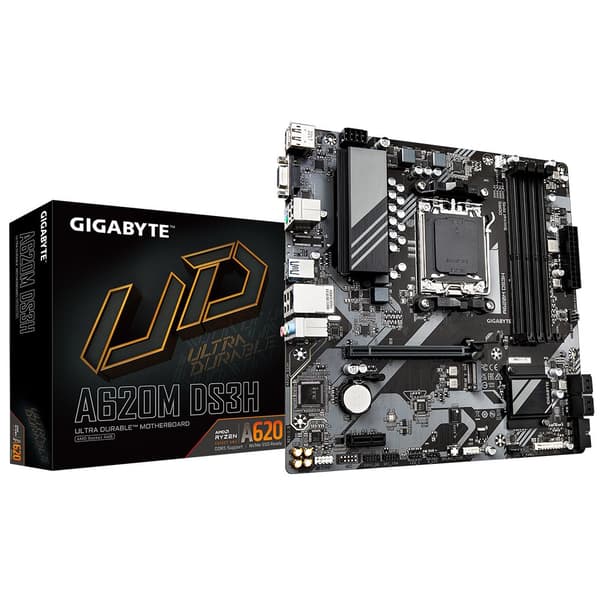 Mainboard|GIGABYTE|AMD A620|SAM5|Micro-ATX|Memory DDR5|Memory slots 4|1xPCI-Express 4x|1xPCI-Express 3.0 1x|1xM.2|1x15pin D-sub|1xHDMI|1xDisplayPort|4