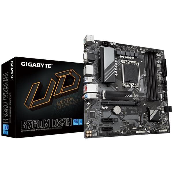 Mainboard|GIGABYTE|Intel B760 Express|LGA1700|Micro-ATX|Memory DDR5|Memory slots 4|2xPCI-Express 3.0 1x|1xPCI-Express 4.0 16x|2xM.2|1x15pin D-sub|1xHD