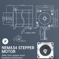 Miniatyrbild 3 av 4: CNC Nema34 Stegmotor, Hög Hållkraft 11N.cm, 2 Faser, 6.0A Ström