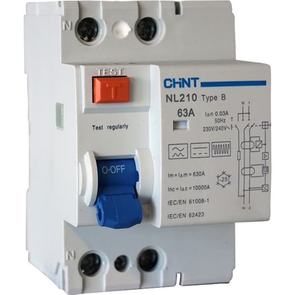 JORDFEILBRYTER Type-B 2Pol 63A 30mA 3-moduler