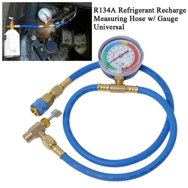 Fyllslang R134A - Miaienu - 153 - Universalmätare - 0-250psi - 115cm