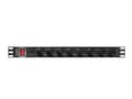 Miniatyrbilde 4 av 4: LANBERG POWER STRIP PDU RACK 19" (1U, 16A, 8X Shuko, 2m)