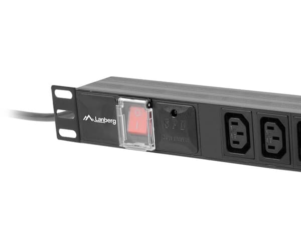 LANBERG PDU RACK POWER STRIP (1U,10A,7X IEC C13,2M)
