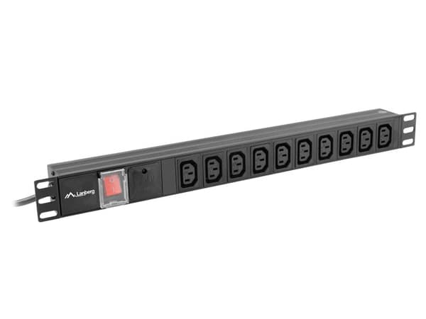 LANBERG PDU RACK POWER STRIP (1U,10A,7X IEC C13,2M) Sort