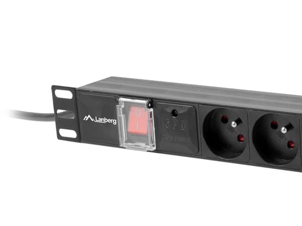 Lanberg Power strip Rack PDU (1u,10a,8x 230v,2m) pdu-04e04i-0200-iec-bk