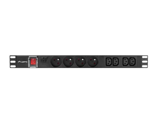 Lanberg Power strip Rack PDU (1u,10a,8x 230v,2m) pdu-04e04i-0200-iec-bk