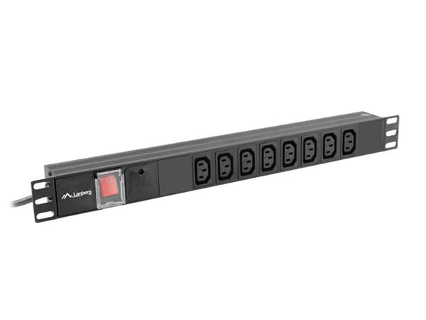 LANBERG POWER STRIP PDU RACK (1U, 16A, 8X IEC C13)