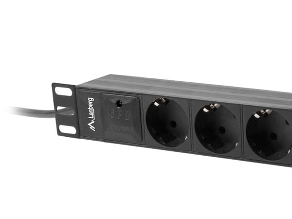 LANBERG POWER STRIP 10" RACK (1U, 16A, 3X SHUKO)