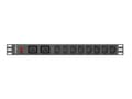 Pikkukuva 3 / 4: LANBERG POWER STRIP PDU RACK (1U, 16A,2XC19,8XC13)