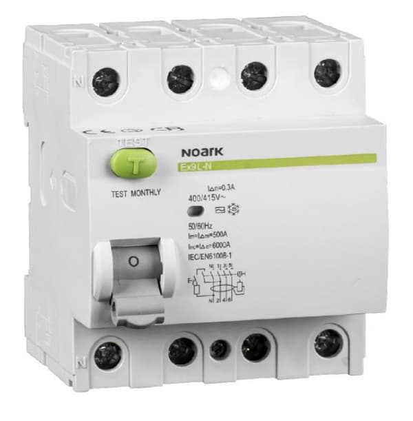 108370 Noark Ex9L-N 4P 40A A 300mA jordfelsbrytare