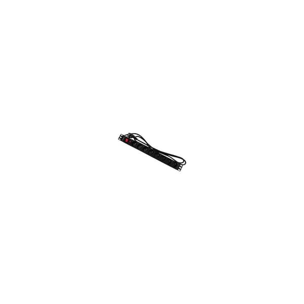 Qoltec 53996 Power strip for RACK 19" | 1U | 16A | PDU | 8xFRENCH | 2m