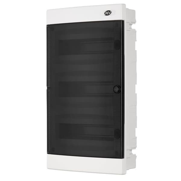 Rev ritter elpanel - 0515506555 - 3-rads infälld fördelningspanel Vit/transparent dörr