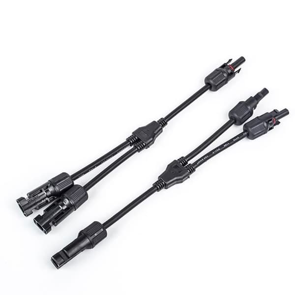 1 par kabel med "Y" solkontakter (1 till 2 grenar) - MC4 vattentät solkontakt