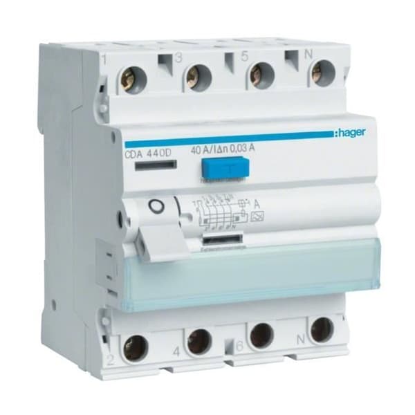 Hager CDA440D, 230-400, 40 A, 70 mm, 70 mm, 83 mm, blå, vit