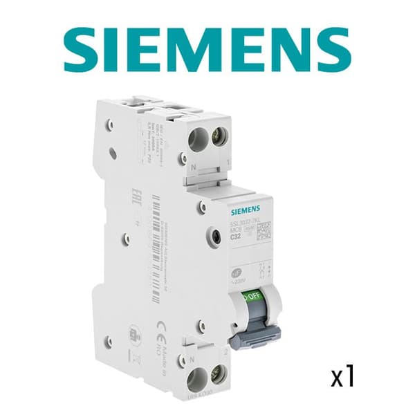 SIEMENS - Strömbrytare 32A Ph+N kurva C 4,5kA 230V