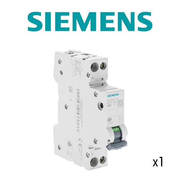 Distributör SIEMENS - 20A Ph+N kurva C 4.5kA 230V