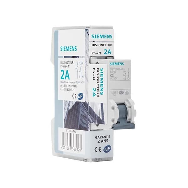 SIEMENS - Strömbrytare 2A Ph+N kurva C 4,5kA 230V