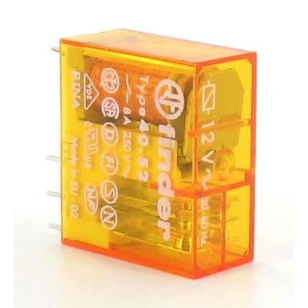 Miniatyrrelä 12V AC 2 kontakter - FINDER - Relä - 8A