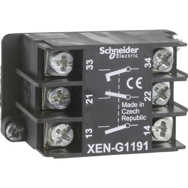 Hjälpströmbrytare - SCHNEIDER ELECTRIC - XENG1191 - 1 NC (R) - 2 NO (T) - Interiör
