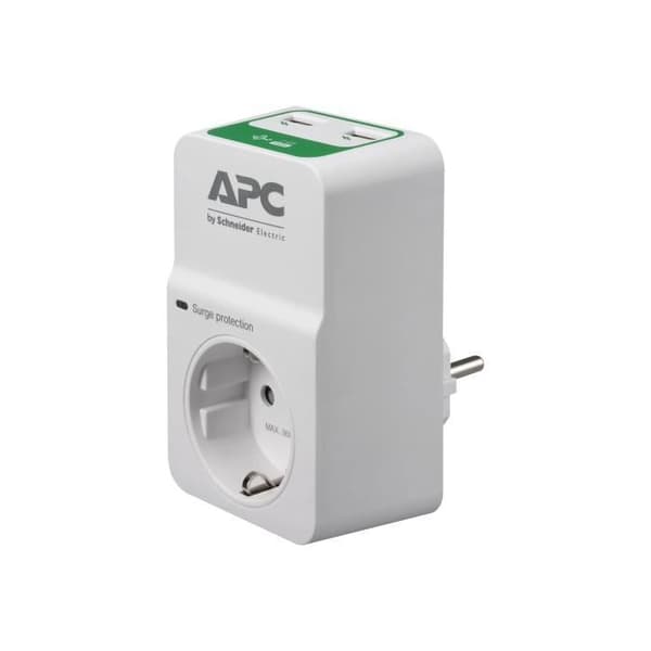APC Essential Surgearrest PM1WU2 AC 230V överspänningsskydd Utgångar: 1 Tyskland Vit