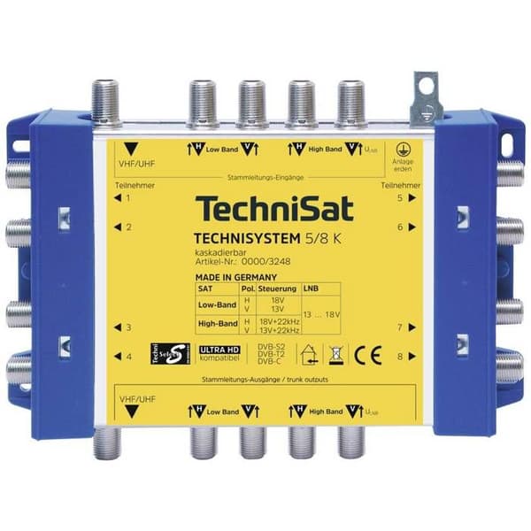 Amplifier - RF-fördelare - TechniSat - TechniSystem 5-8 K - Inomhus - Max 16 deltagare