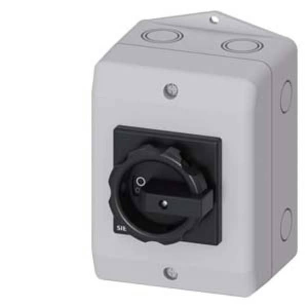 Svart lastfrånskiljare 3 poler 6 mm² 16 A 1 NO (T), 1 NC (R) 690 V/AC Siemens 3LD20641GP51