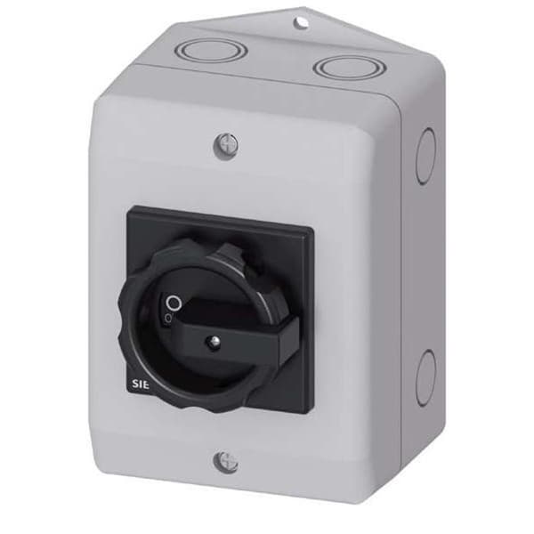 Svart lastfrånskiljare 3 poler 6 mm² 16 A 1 NO (T), 1 NC (R) 690 V/AC Siemens 3LD20641GP51