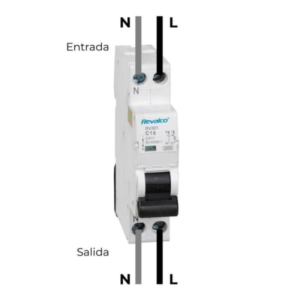 Enpolig + neutral termisk-magnetisk brytare 16a (kompakt)