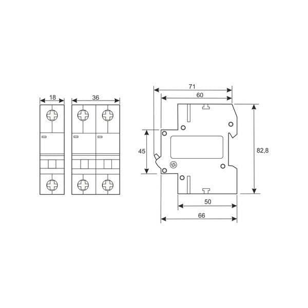 Disjonktorn magnetotermisk (MCB) 1 + 32 A 230 VAC Electro Dh 78.101/1N/32 8430552145300