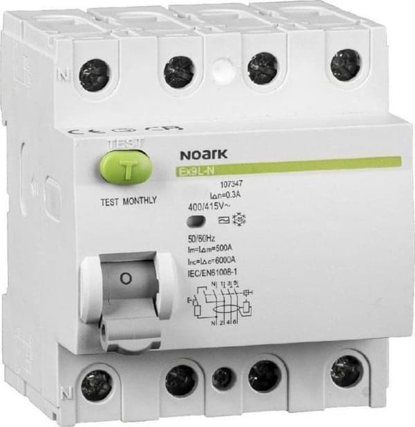 Noark - 108336 - Jordfelsbrytare 6kA 4 POLER. 40A 100mA TYP AC