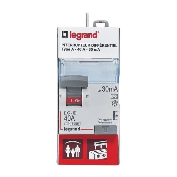 LEGRAND Switch för elpanel - 40 A - 30 mA - 2 faser