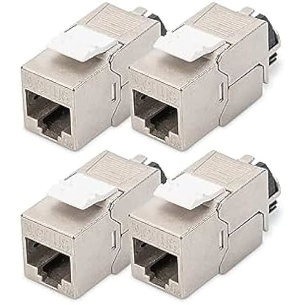 Modul Keystone Cat-6A - DIGITUS - 4 stycken - RJ45 - 10 Gbit/s - Verktygsfri installation - Skärmad 500 MHz