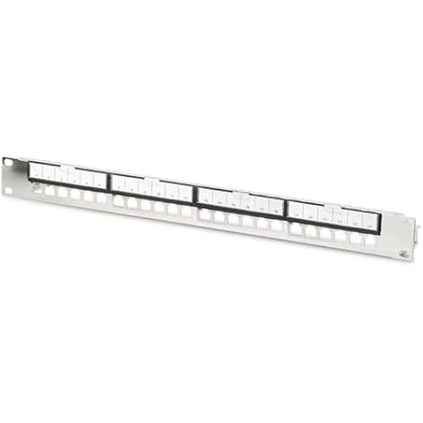 Patchpanel - DIGITUS - Modulerbar - 24 Porter - Skjermet - Rackmontering 1U - Grå