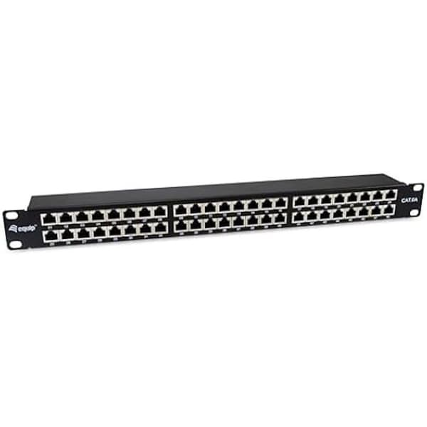 Kopplingspanel - EQUIP - 326626 - 48 portar Cat.6A - Svart Stål - 1U 19" Svart